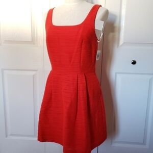 NWT 1.STATE Spice Market square neck red dress size M.